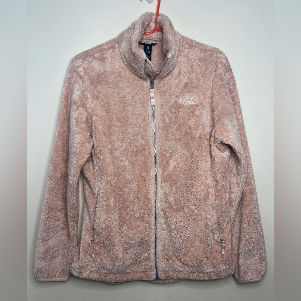 The North Face Fleece Jacket Womens size M Pink Full Zip Sherpa with Pockets